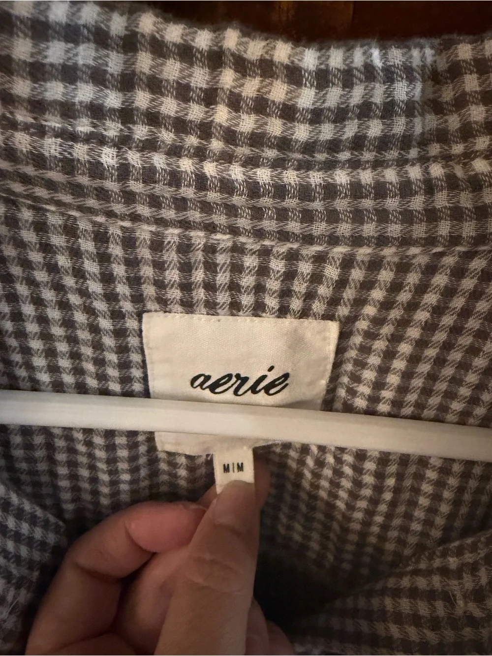 Aerie Top Gauze Plaid Button Up Medium Long Sleeve Relaxed Flannel - Picture 2 of 4
